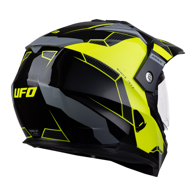 CASCO TRAIL UFO ARIES GRIS-NEGRO-AMARILLO FLUOR